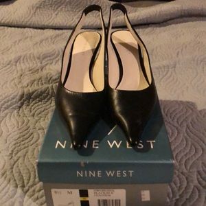 Nine West Black Leather heels